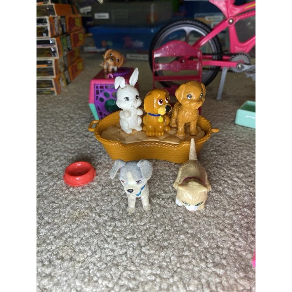 Barbie Camping Travel Playset Lot Tent Bicycle Grill Pets Suitcase Accessories